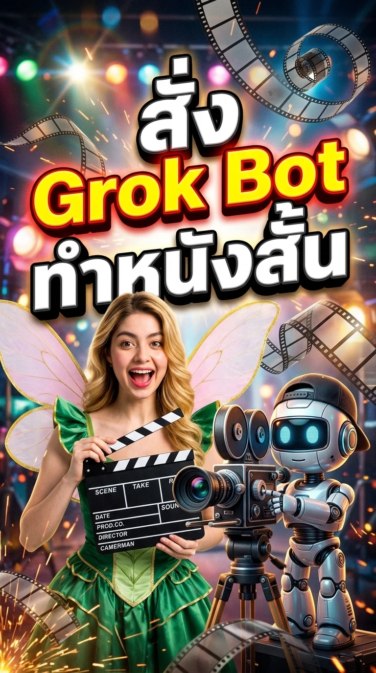 ปกหนังสือ สั่ง Grok Bot ทำหนังสั้น